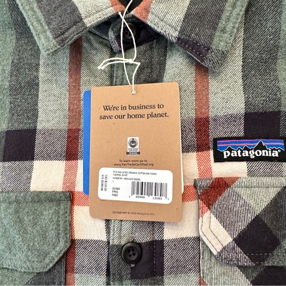 Patagonia Men’s Insulated Organic Cotton Midweight Fjord Flannel Shirt - Picture 9 of 9